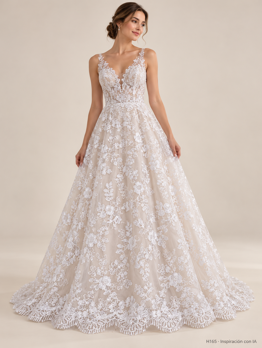 Vestido de inspiración con IA basado en esta tela. Se vende tela por metro.