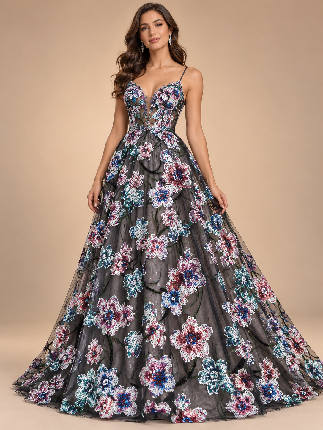 A671m · Inspiración de vestido generada con IA. Se vende tela por metro.