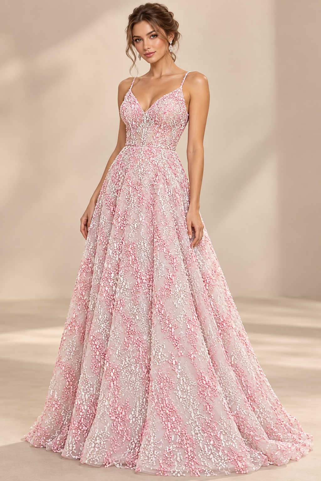 A689 · Inspiración de vestido generada con IA. Se vende tela por metro.