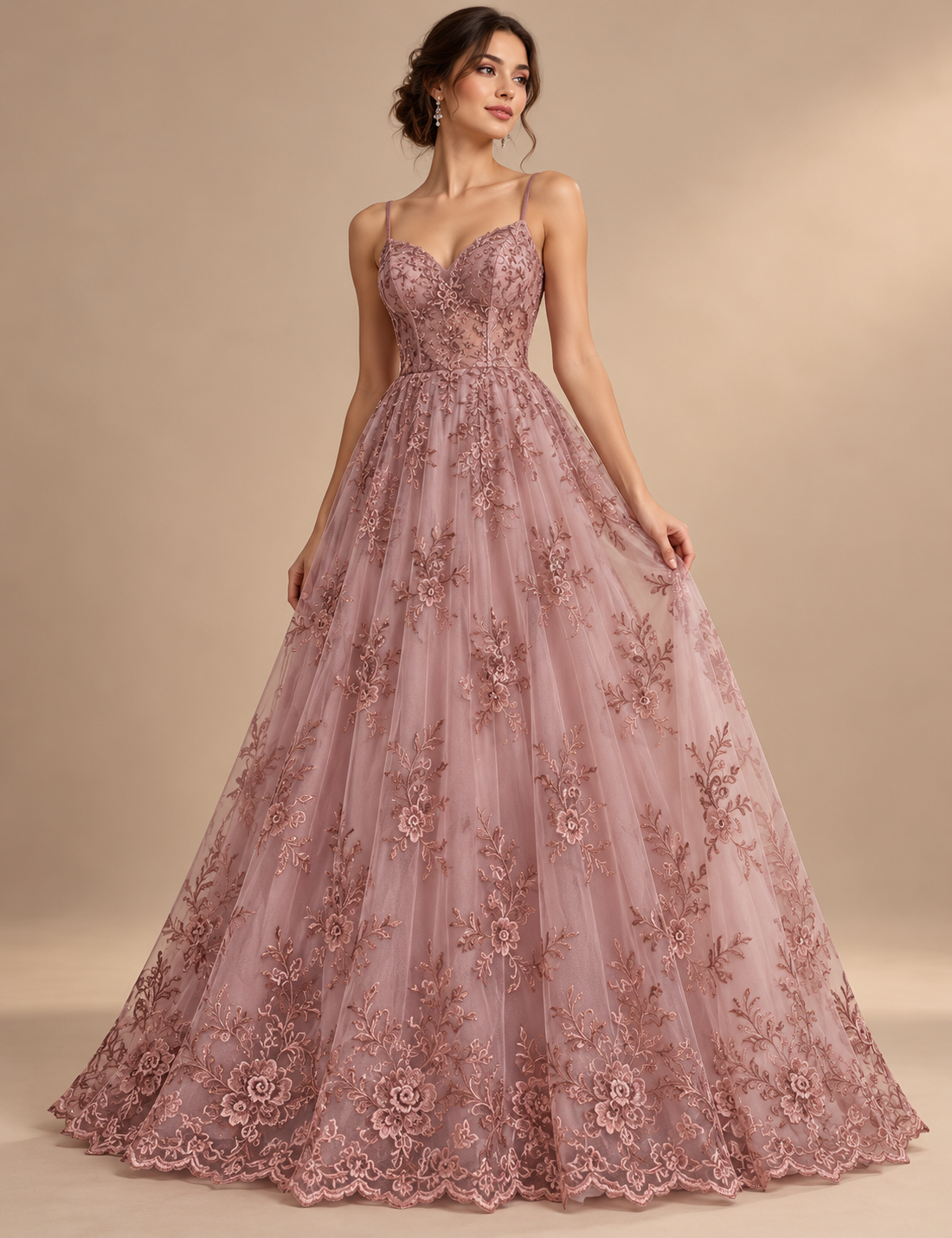 A926 · Inspiración de vestido generada con IA. Se vende tela por metro.