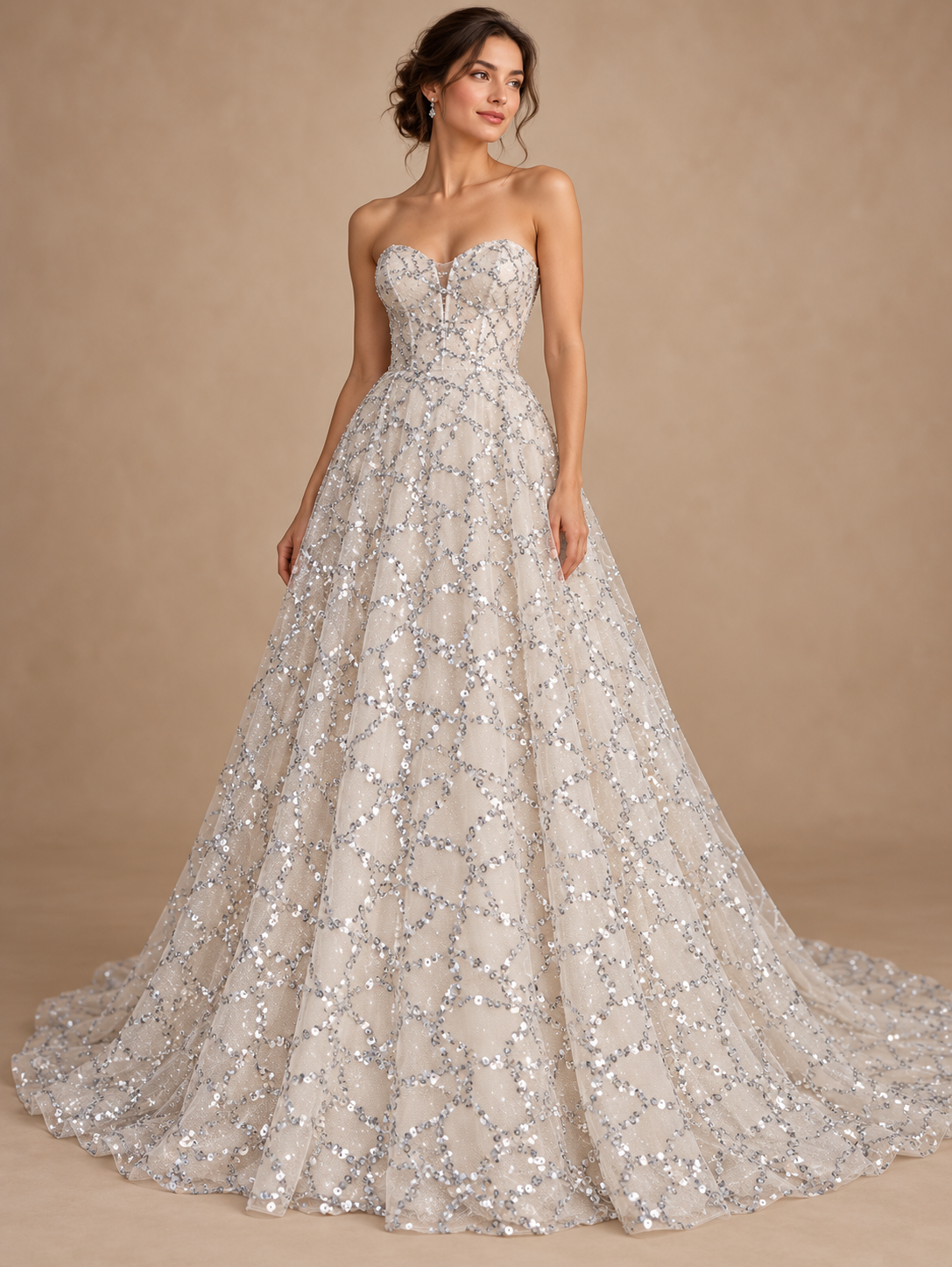 A943hueso · Inspiración de vestido generada con IA. Se vende tela por metro.