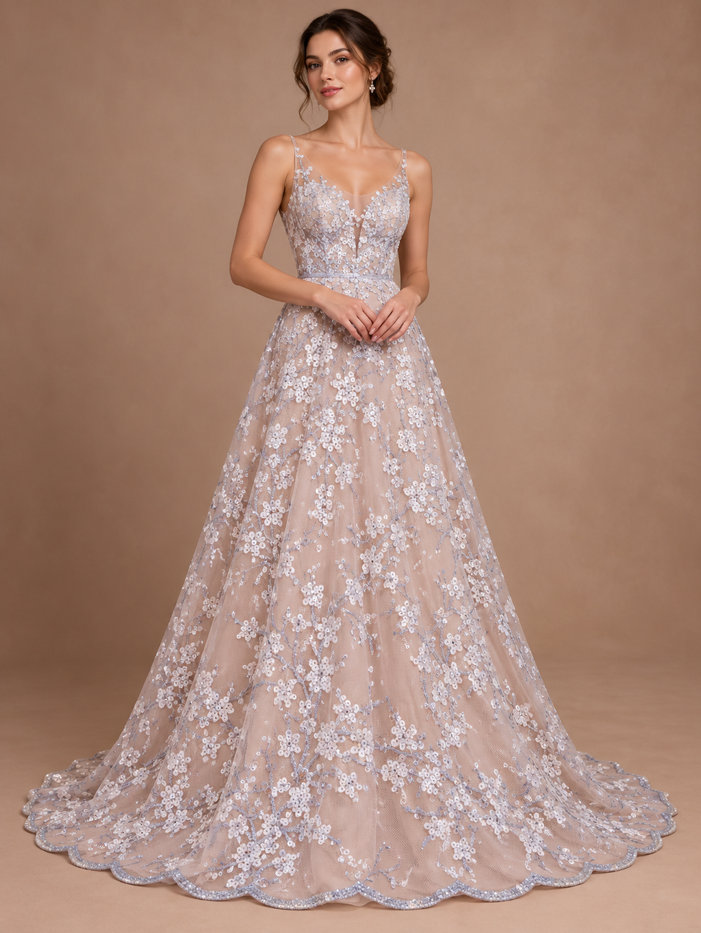 A986blanco · Inspiración de vestido generada con IA. Se vende tela por metro.