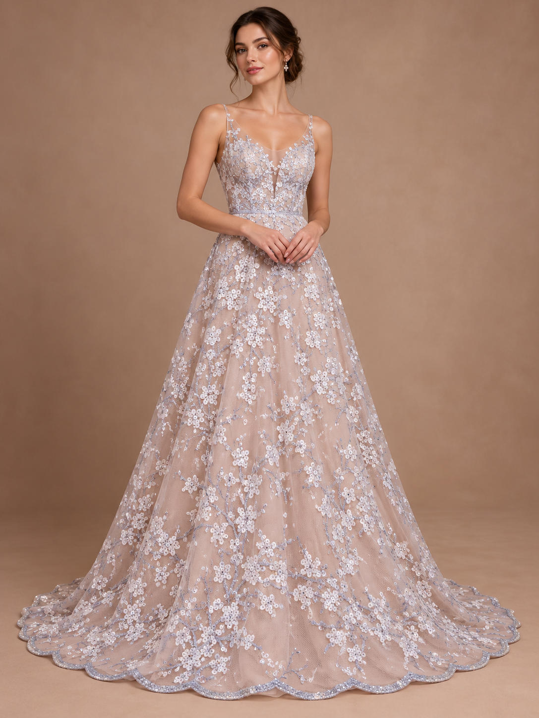 A986blanco · Inspiración de vestido generada con IA. Se vende tela por metro.