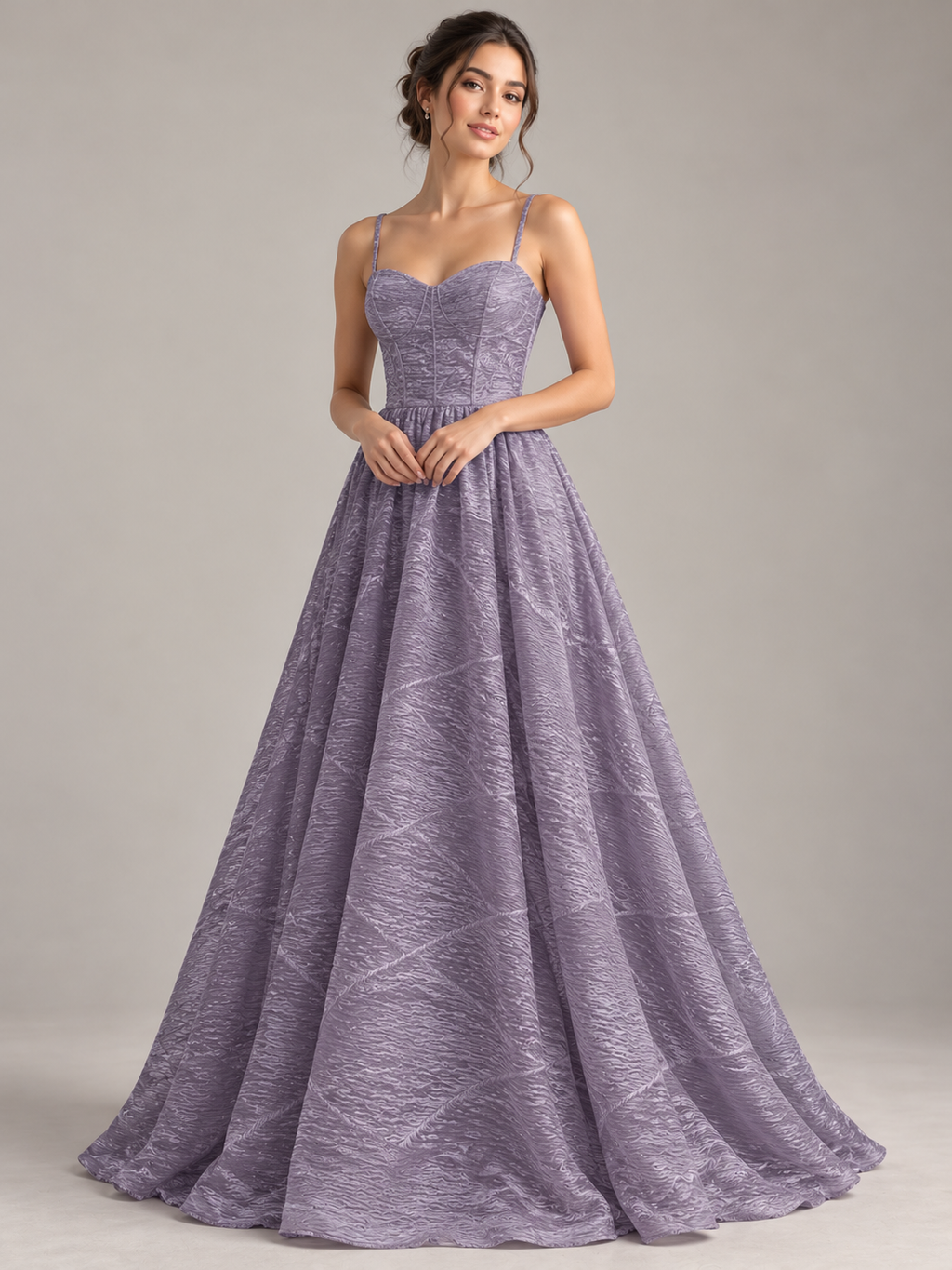 Vestido ilustrativo generado con IA — Tela Con Textura Color Malva - HH233 ideal para vestidos de noche y de XV años