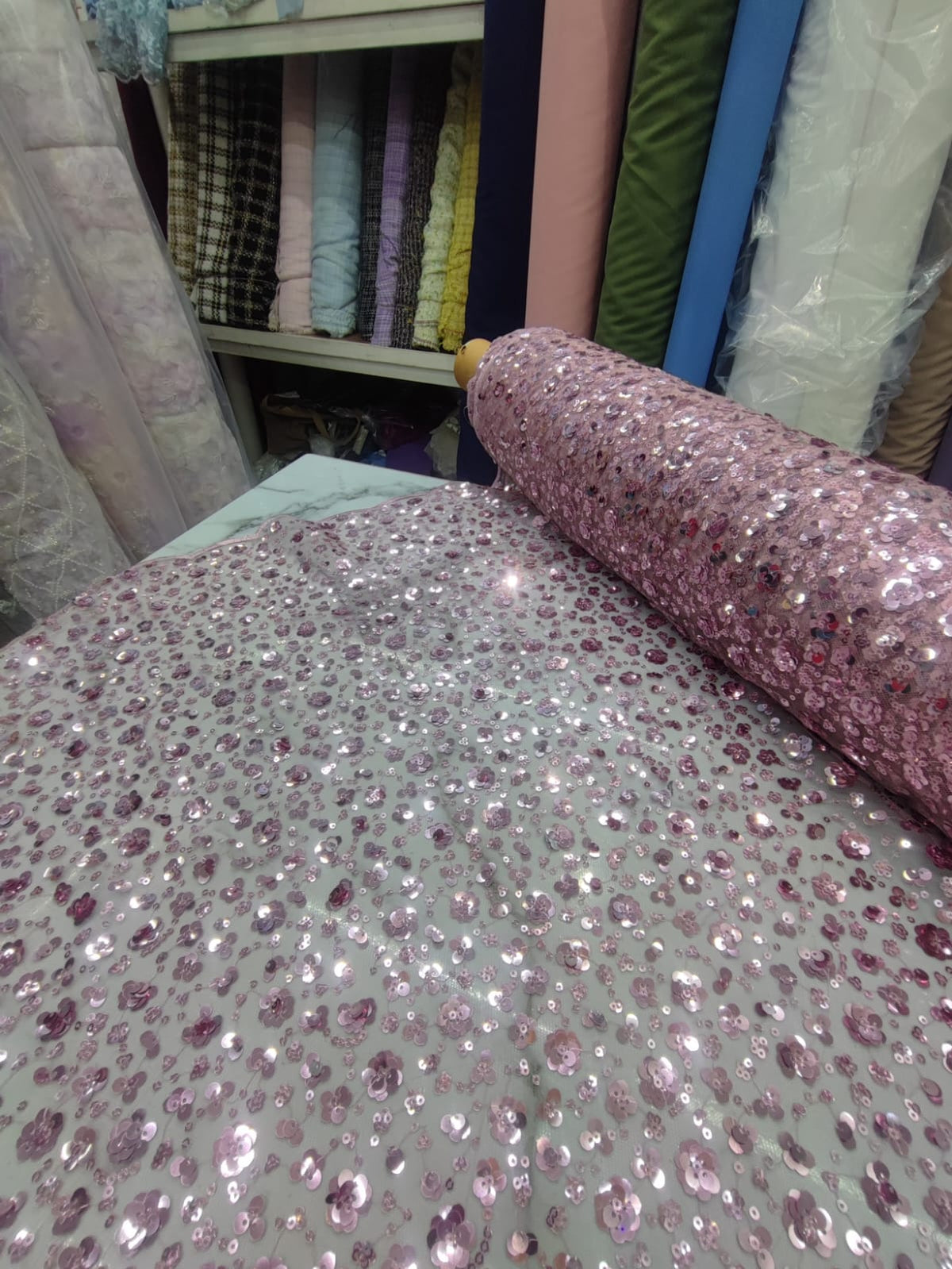 HH76 P ROSA: fotografía real del tejido y color exacto. Ceremonia Textil. Se vende tela por metro.