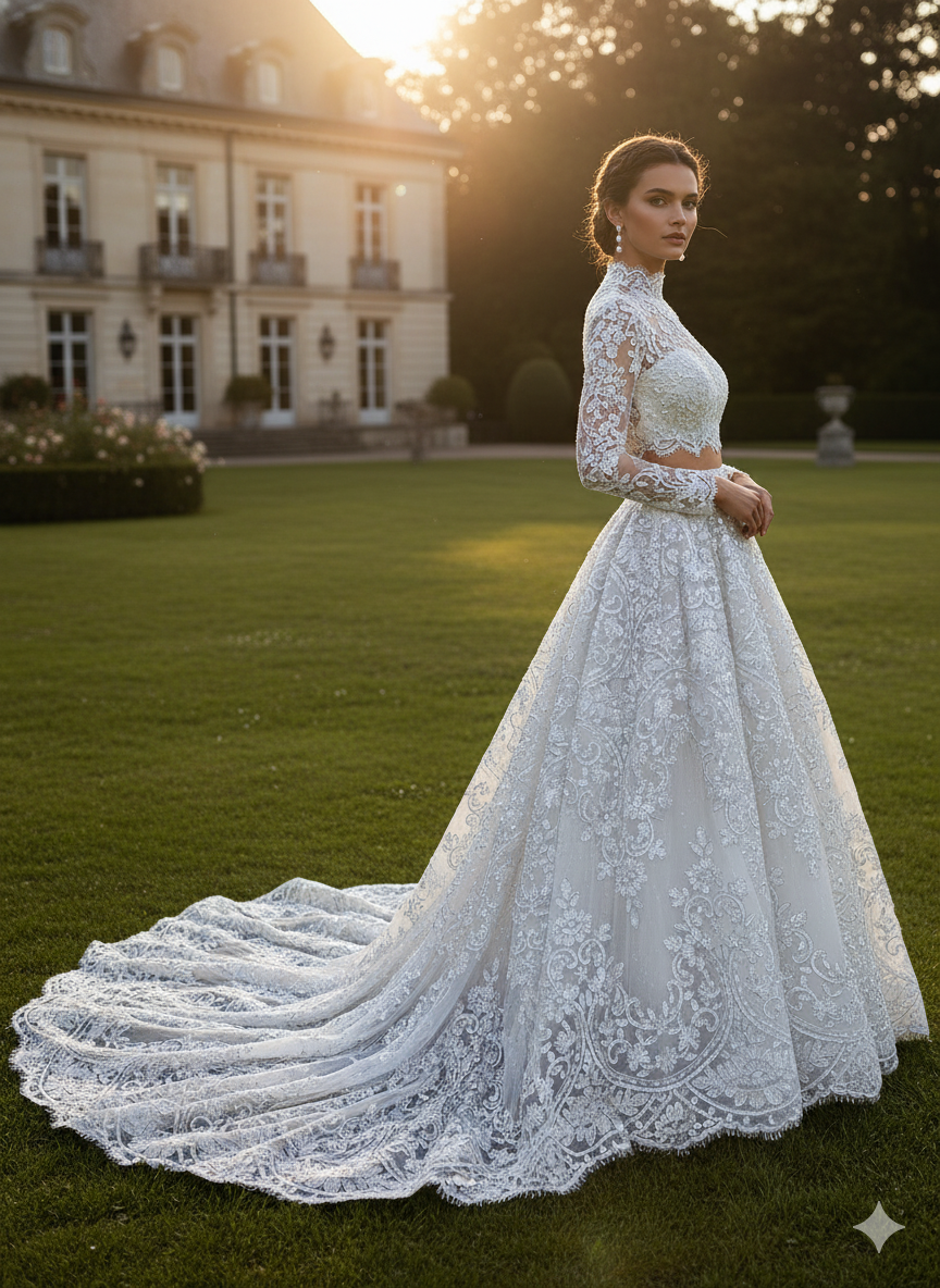 Tul bordado color blanco plata H130, ideal para vestidos de noche de boda y de XV años