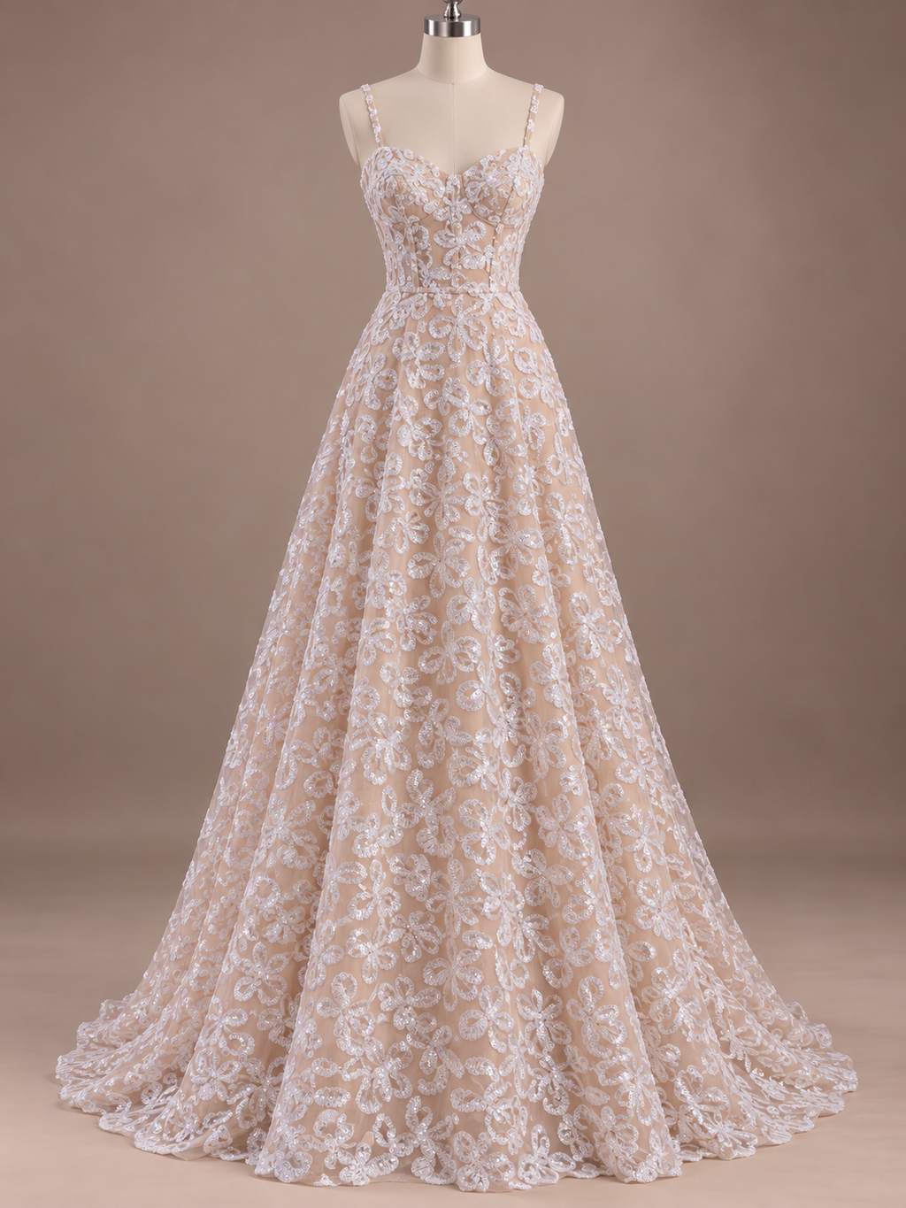 Inspiración de vestido generada con IA: FR831 color Hueso; se vende la tela.