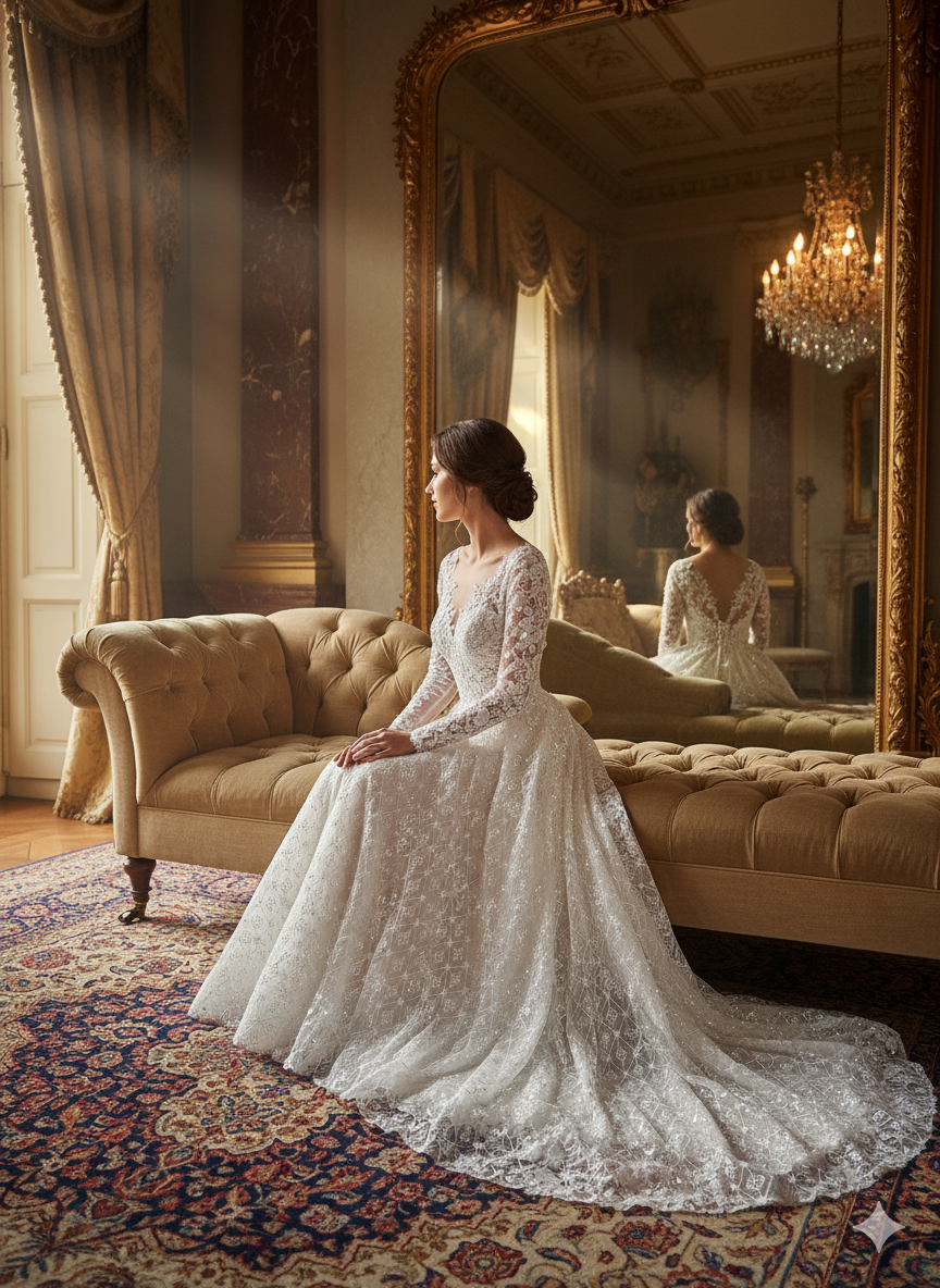 Tul bordado color blanco A862, ideal para vestidos de noche de boda y de XV años