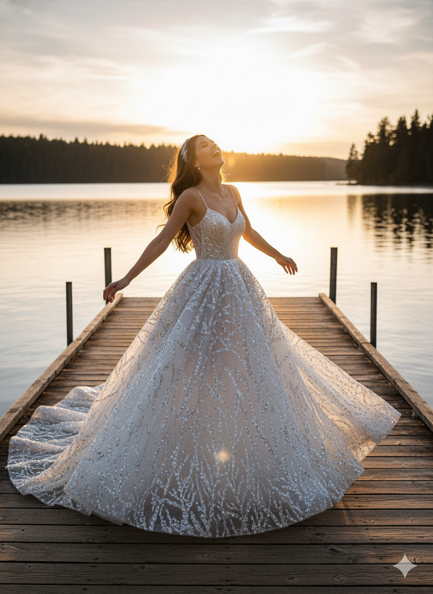 Tul bordado color blanco A957, ideal para vestidos de noche de boda y de XV años