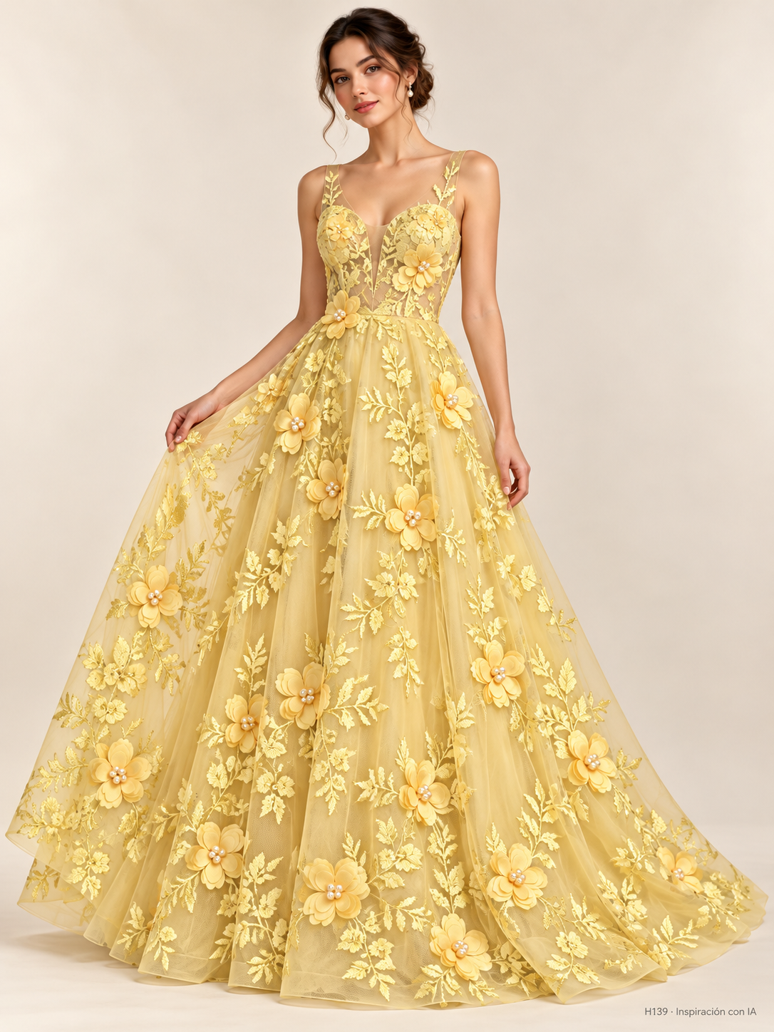 H139: vestido de inspiración con IA basado en esta tela. Se vende tela por metro.