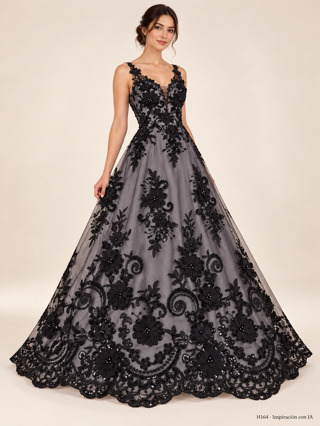 H164: vestido de inspiración con IA basado en esta tela. Se vende tela por metro.