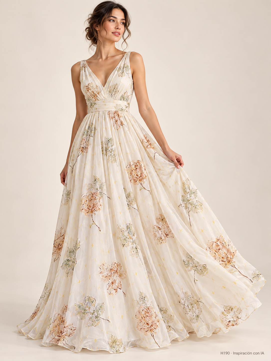 H190: vestido de inspiración con IA basado en esta tela.
