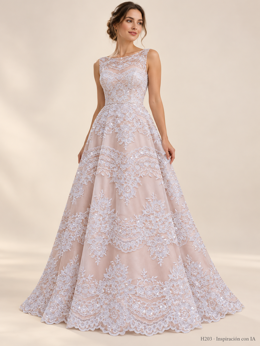 H203: vestido de inspiración con IA basado en esta tela. Se vende tela por metro.