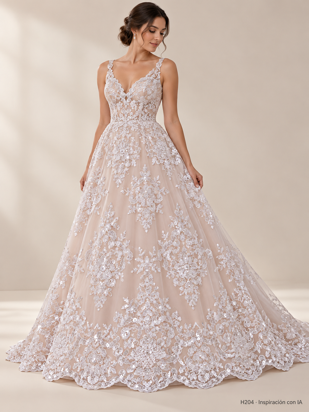 H204: vestido de inspiración con IA basado en esta tela. Se vende tela por metro.