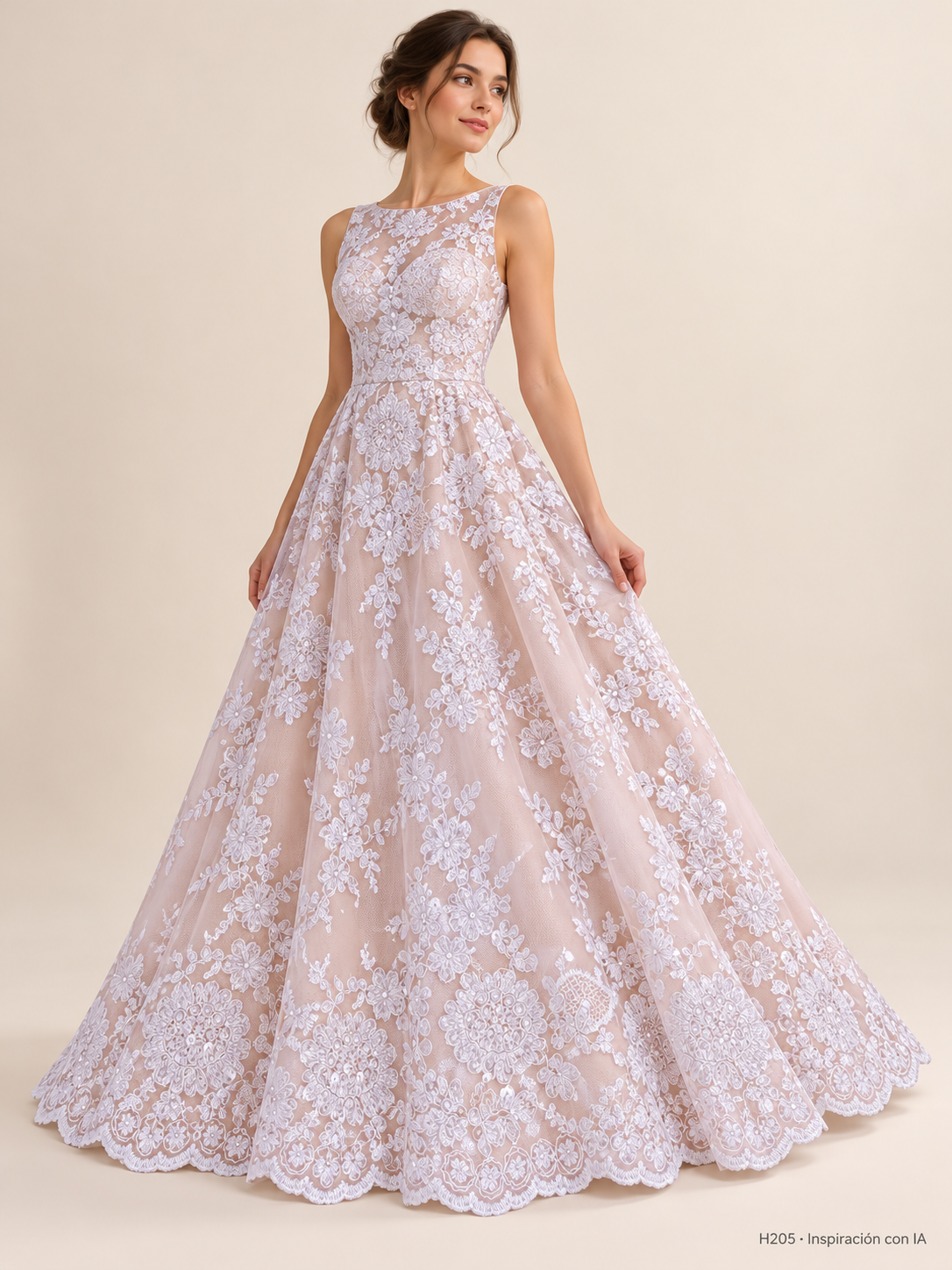 H205: vestido de inspiración con IA basado en esta tela. Se vende tela por metro.