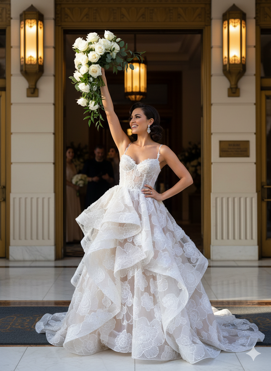 Tul bordado color blanco H042, ideal para vestidos de noche de boda y de XV años