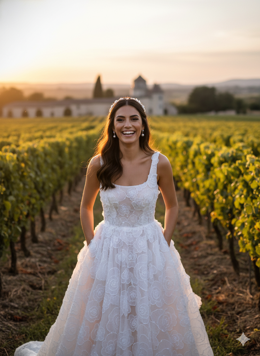 Tul bordado color hueso H042, ideal para vestidos de noche de boda y de XV años