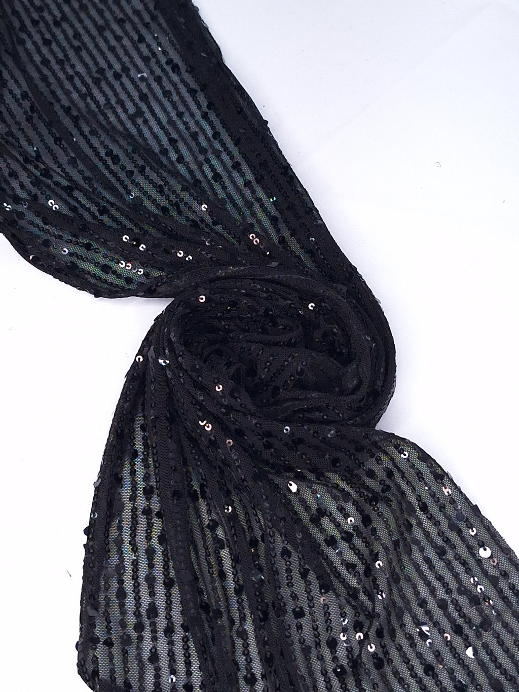 Tul bordado color negro H078, ideal para vestidos de noche de boda y de XV años