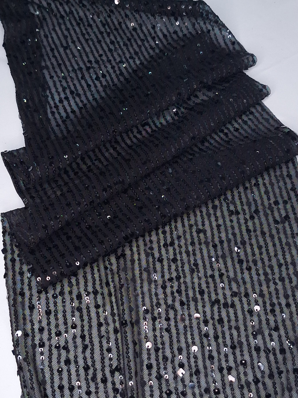Tul bordado color negro H078, ideal para vestidos de noche de boda y de XV años