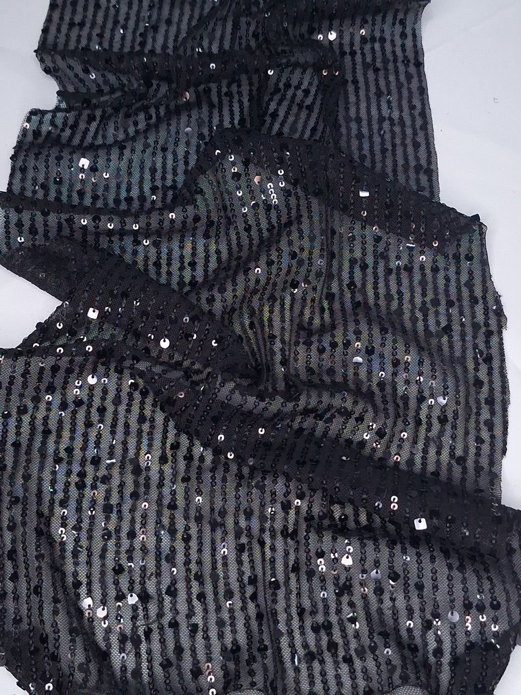 Tul bordado color negro H078, ideal para vestidos de noche de boda y de XV años