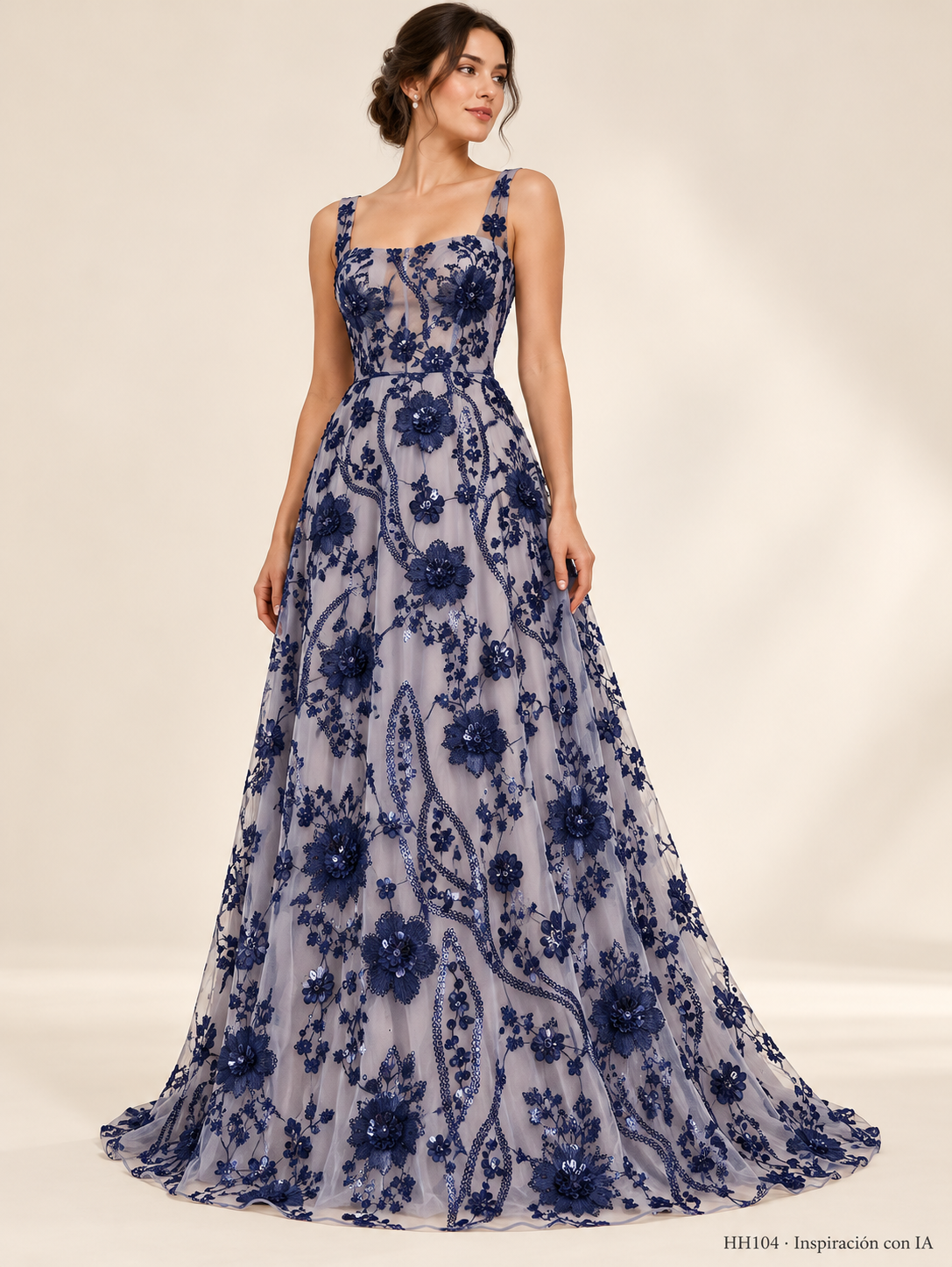 HH104: vestido de inspiración con IA basado en esta tela. Se vende tela por metro.