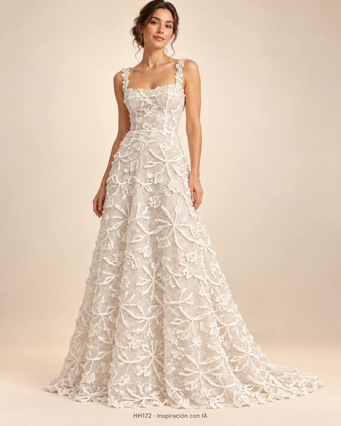 HH172: vestido de inspiración generado con IA basado en la muestra BLANCO; diseño ilustrativo. Se vende tela por metro.
