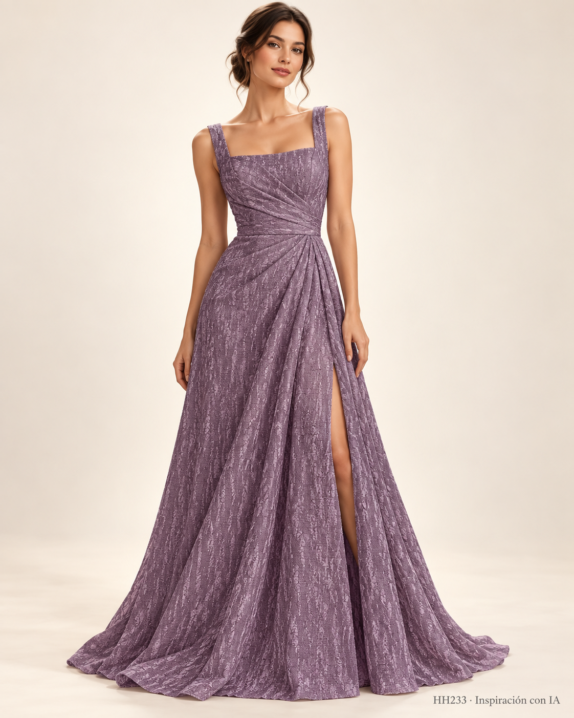 HH233: vestido de inspiración generado con IA basado en la muestra MALVA; diseño ilustrativo. Se vende tela por metro.