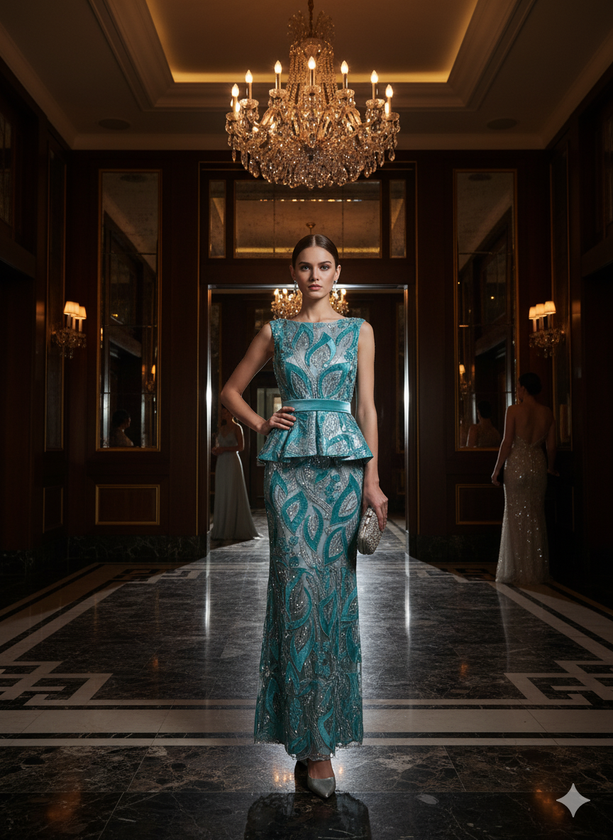 Tul Bordado Con Estampado Floral Aplicaciones de Chaquira Y Lentejuela Color Menta- HH235 ideal para vestidos de noche y de XV años