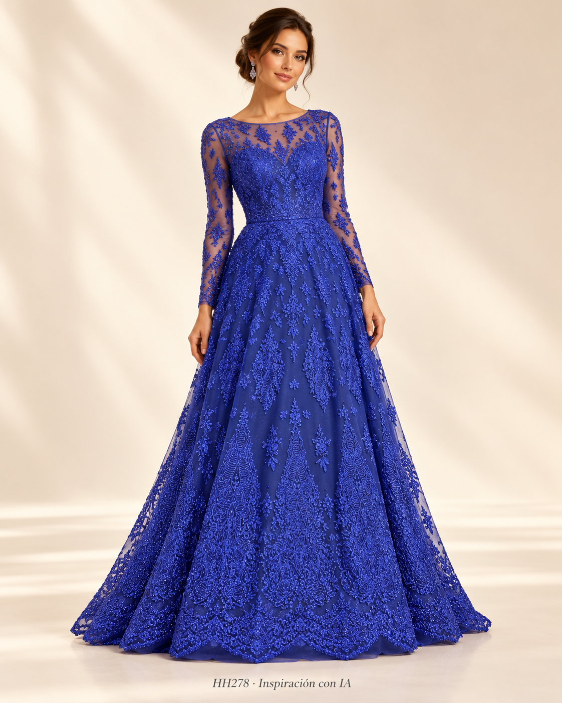 HH278 REY: vestido de inspiración generado con IA; diseño ilustrativo. Se vende tela por metro.
