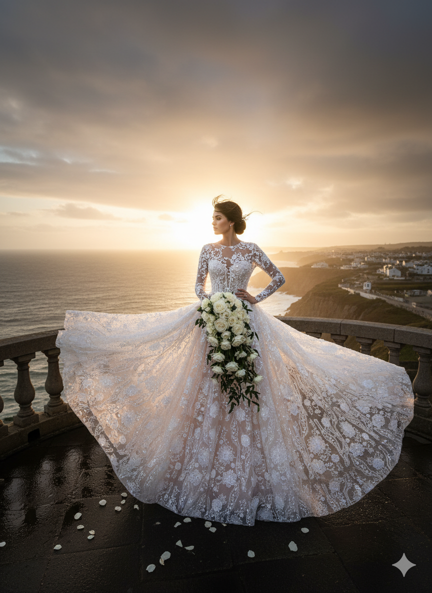 Tul bordado color blanco H104, ideal para vestidos de noche de boda y de XV años