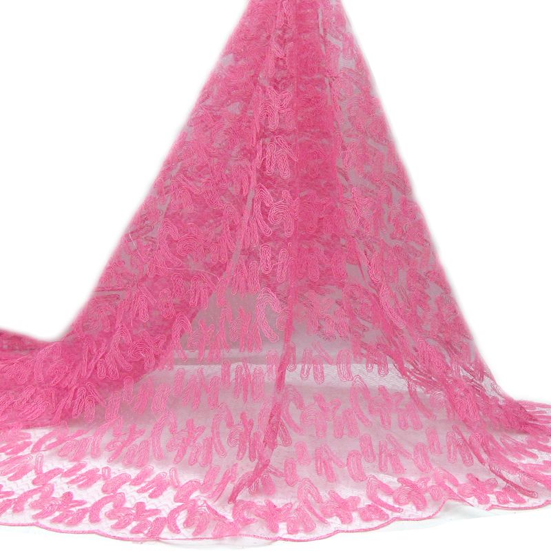 Tul bordado color rosa A164, ideal para vestidos de noche de boda y de xv años