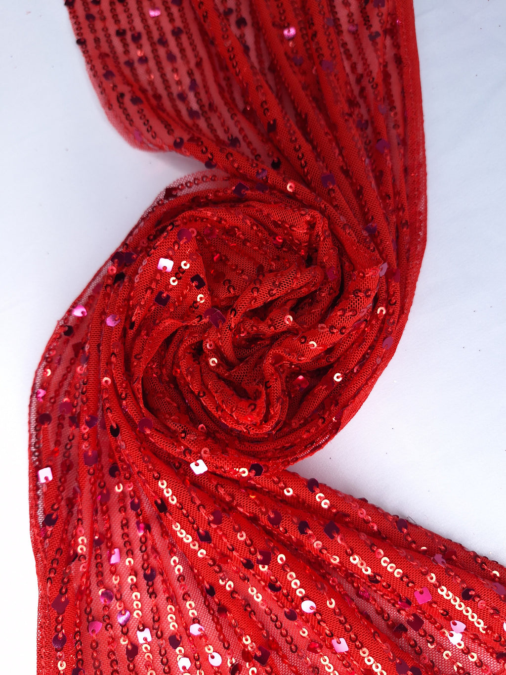 Tul bordado color rojo H078, ideal para vestidos de noche de boda y de XV años