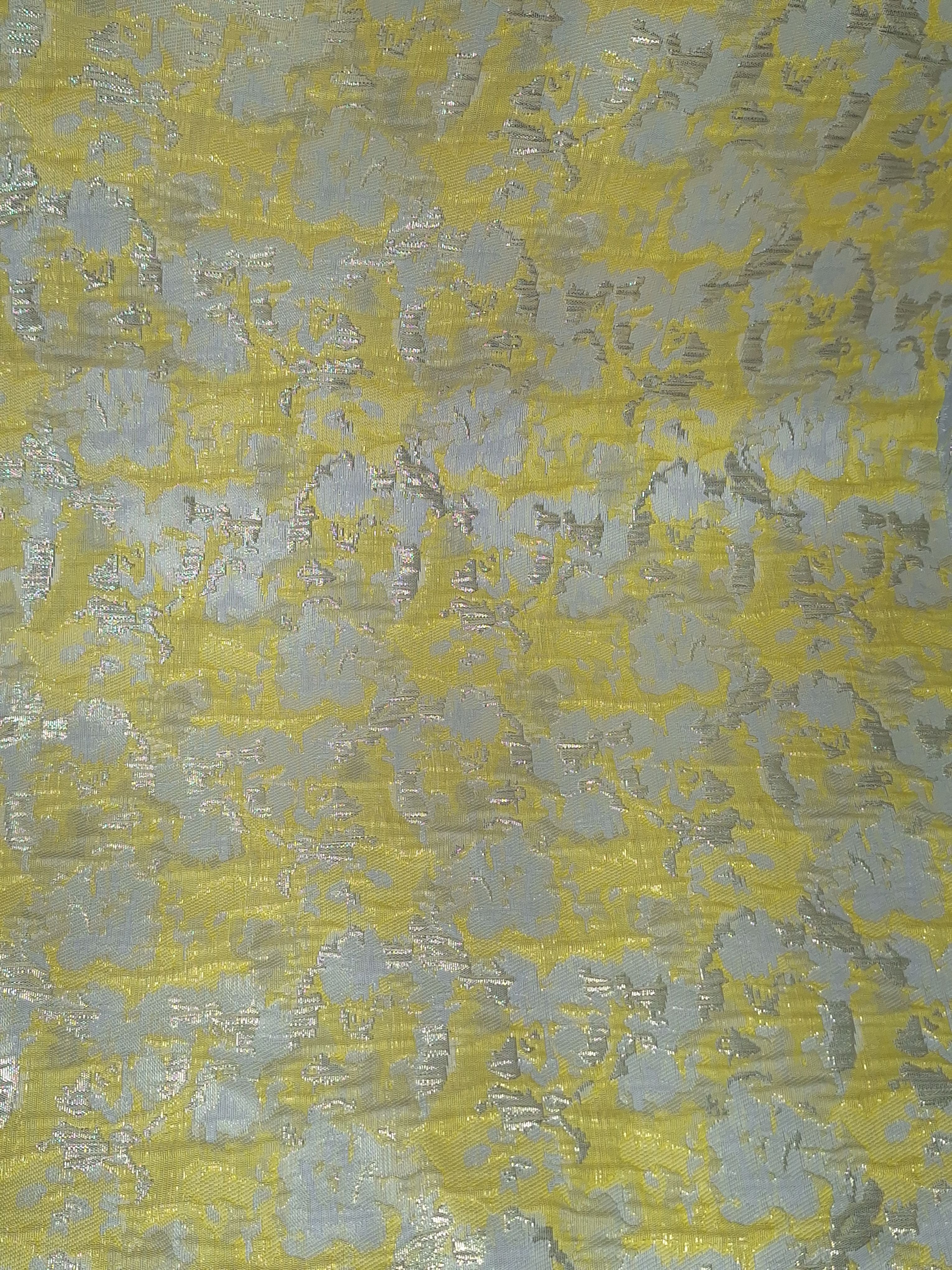 Tul bordado color Amarillo H181, ideal para vestidos de noche de boda y de XV años