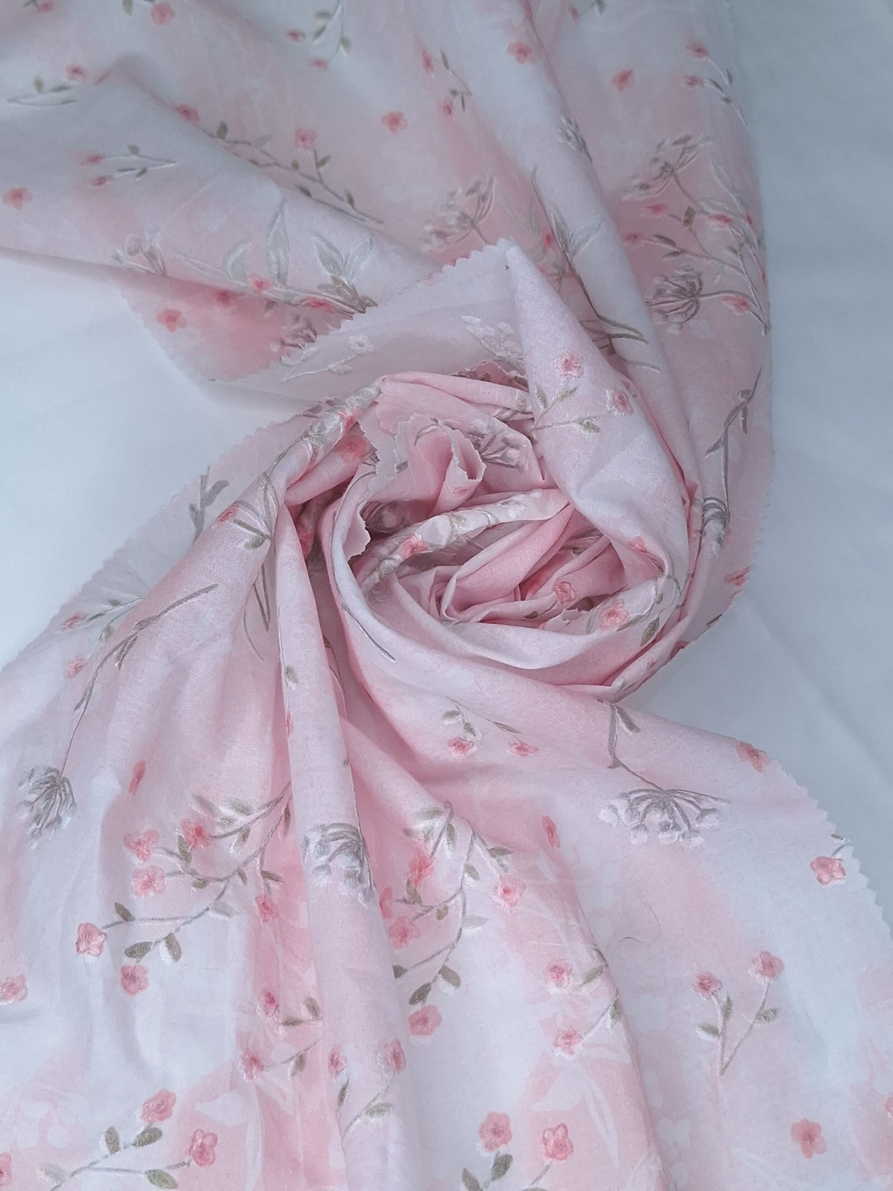 Tul bordado color rosa H183, ideal para vestidos de noche de boda y de XV años
