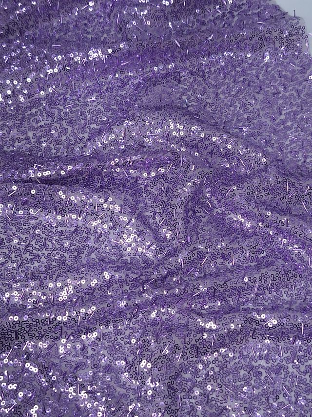 Tul bordado color malva H093, ideal para vestidos de noche de boda y de XV años