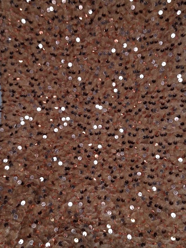 Tul bordado color cobre A789, ideal para vestidos de noche de boda y de XV años