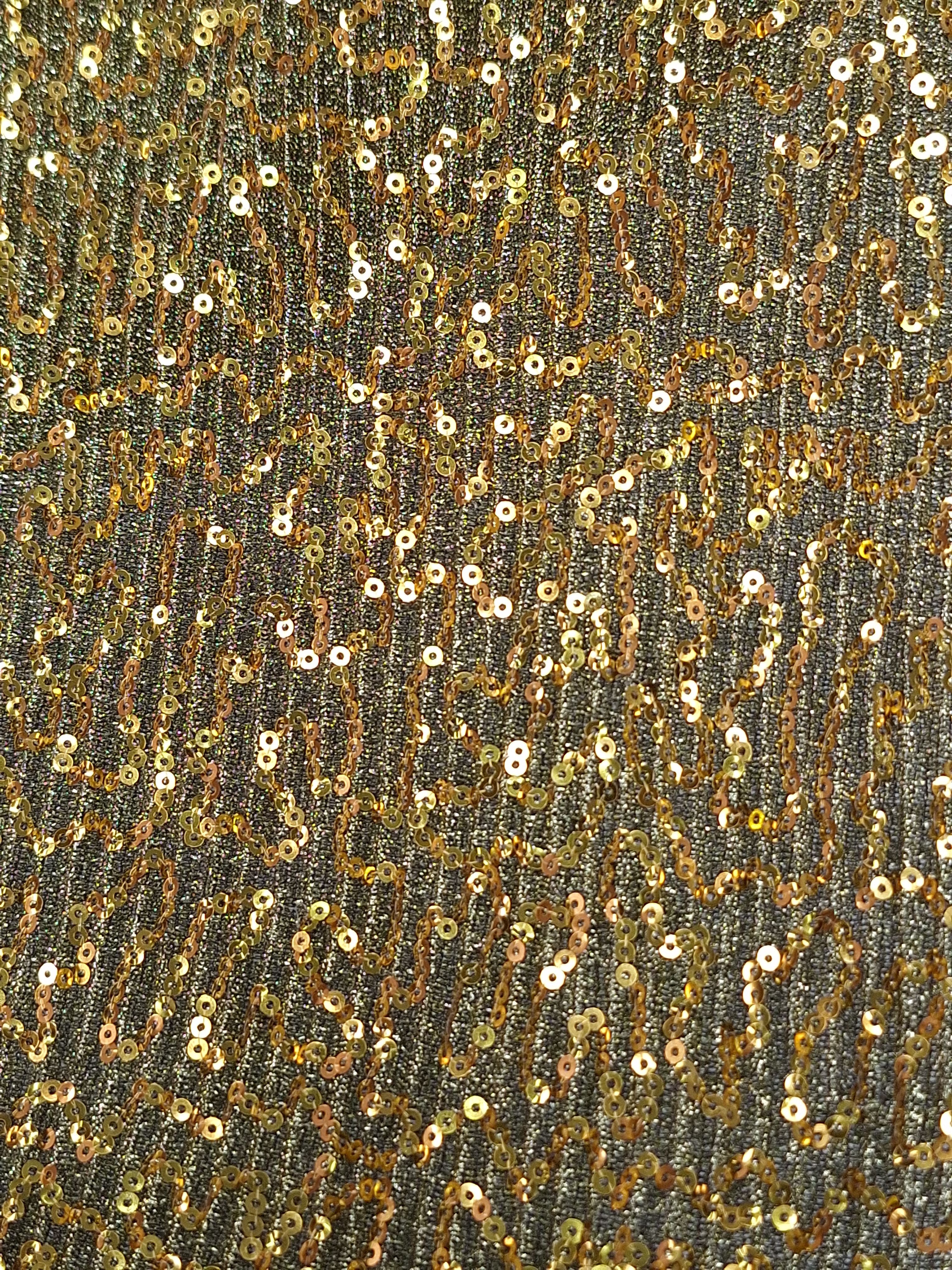 Tul bordado color oro A978, ideal para vestidos de noche de boda y de XV años
