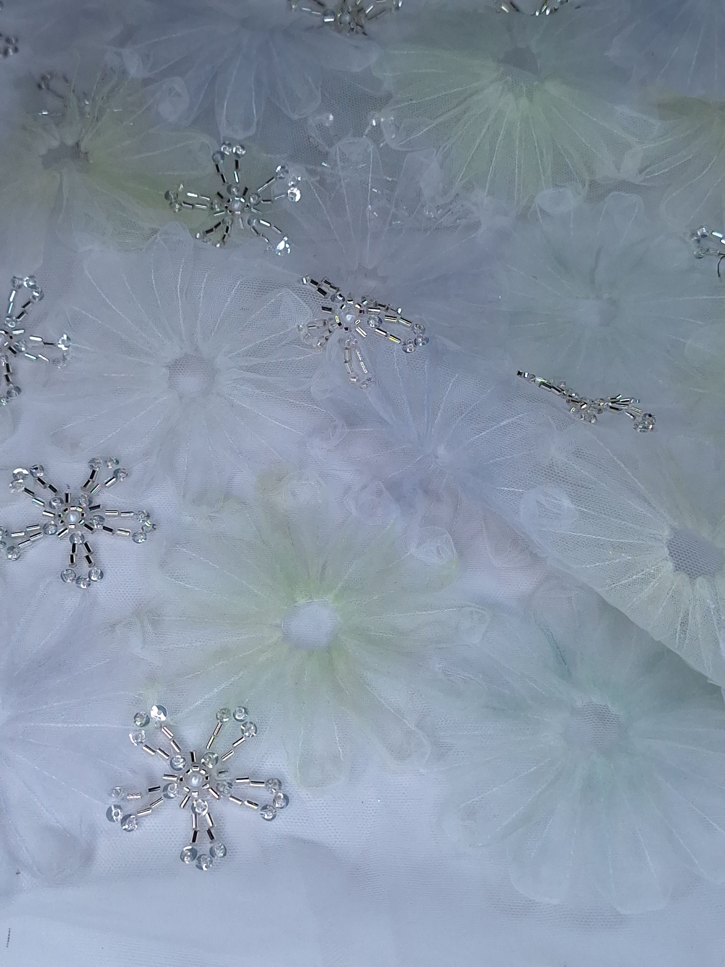 Tul bordado color verde h031, ideal para vestidos de noche de boda y de XV años