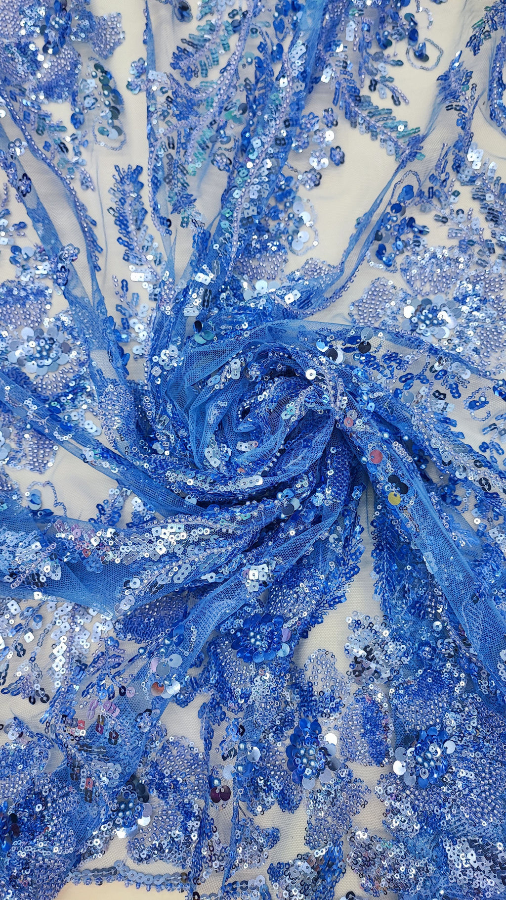 Tul bordado color plumbago A827, ideal para vestidos de noche de boda y de XV años