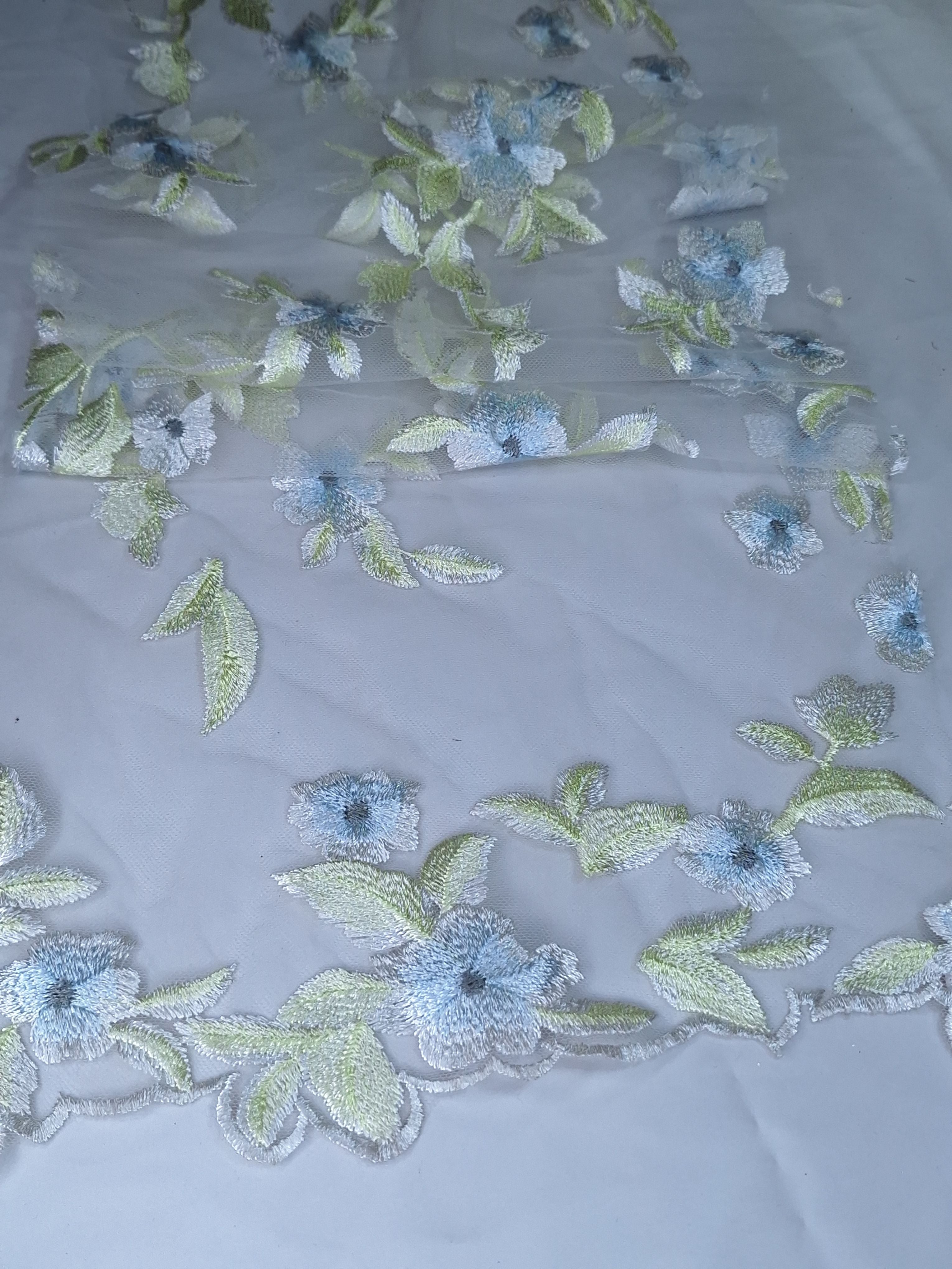 Tul bordado color amarillo verde A963, ideal para vestidos de noche de boda y de XV años