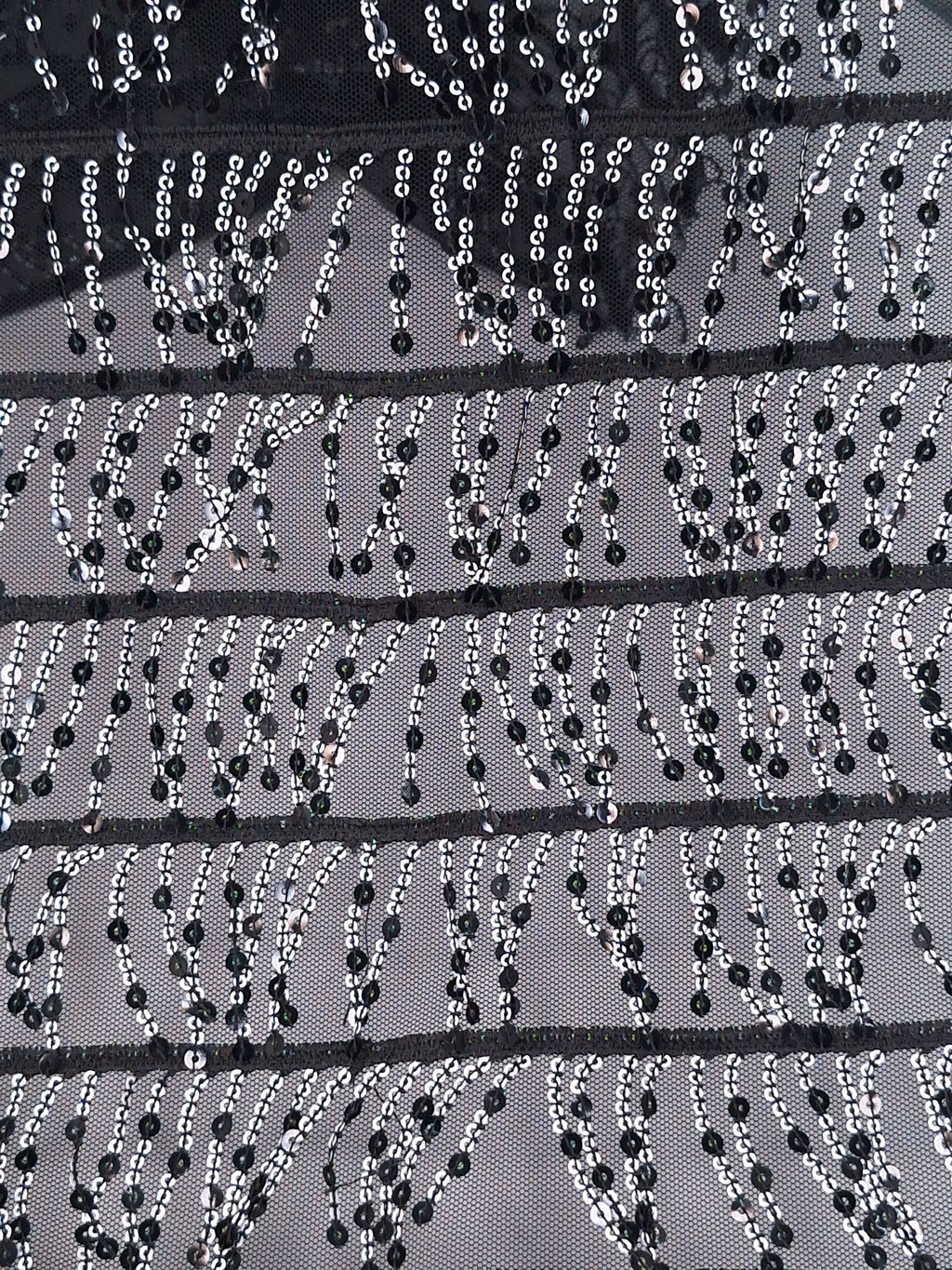 Tul bordado color negro A677, ideal para vestidos de noche de boda y de XV años