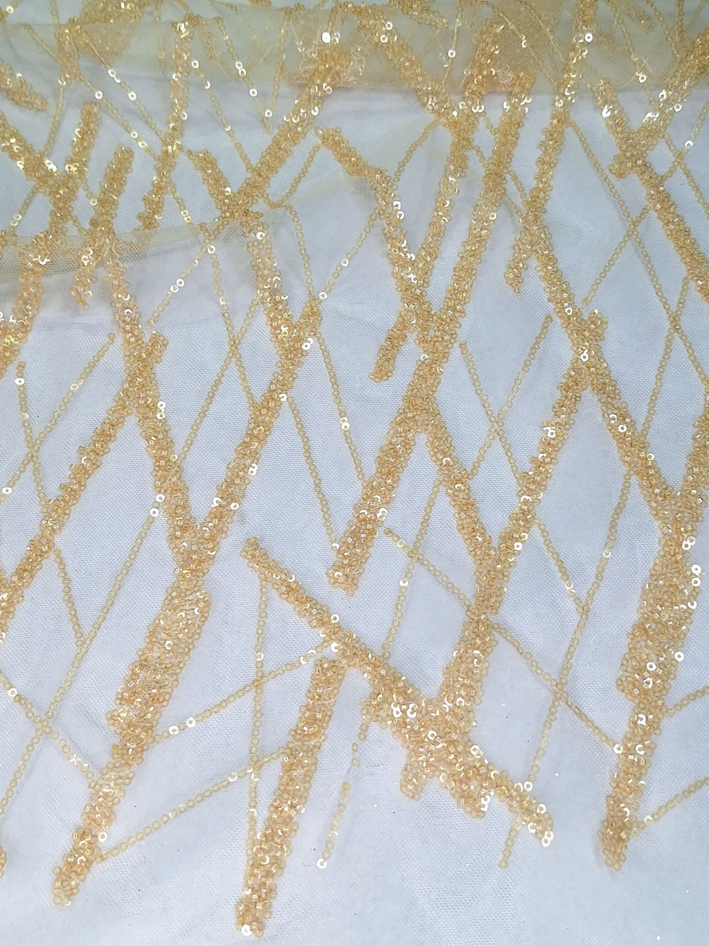 Tul bordado color oro A826, ideal para vestidos de noche de boda y de XV años