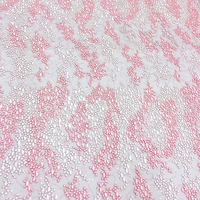 Tul bordado color rosa A689, ideal para vestidos de noche de boda de ceremonia