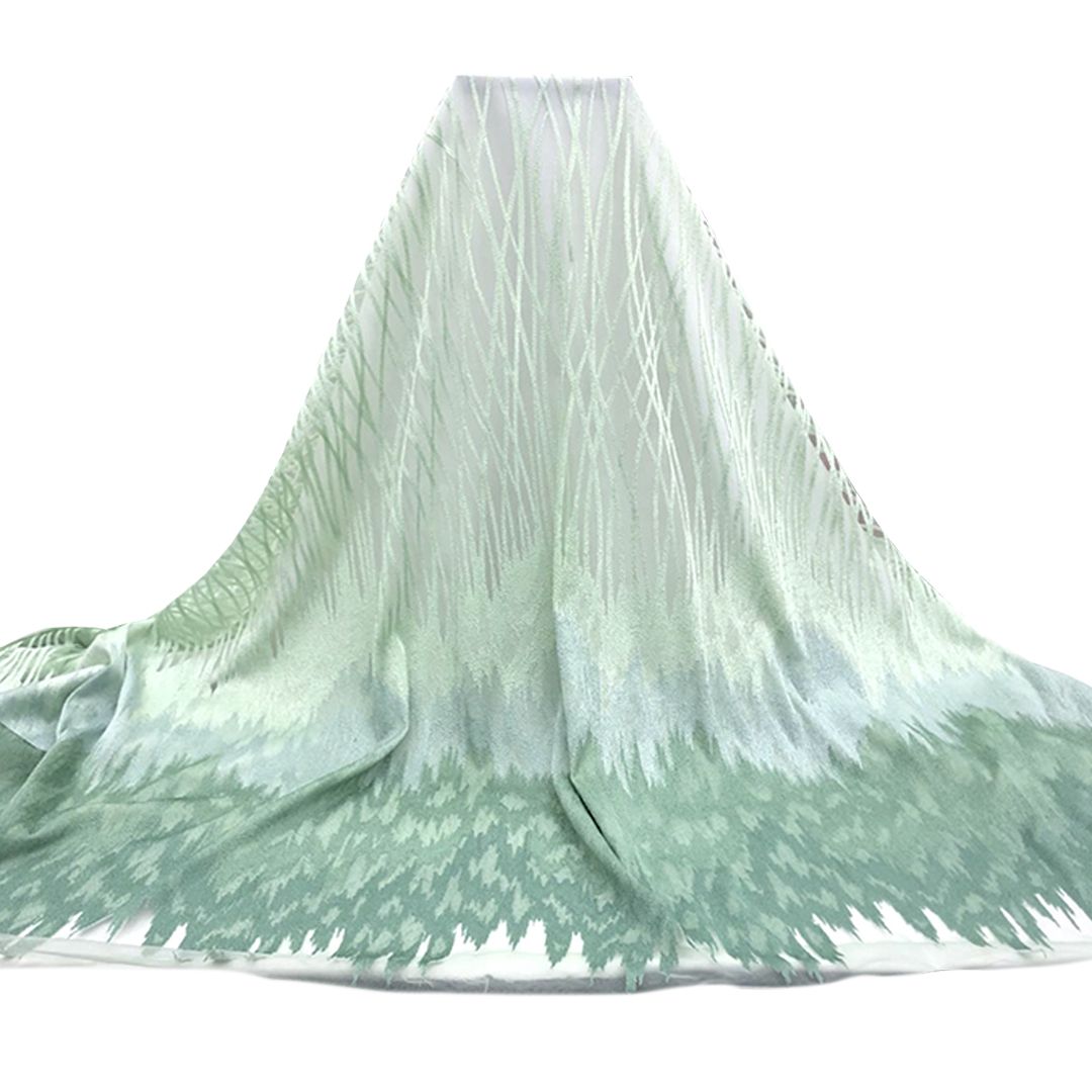 Tul bordado color verde A722, ideal para vestidos de noche de boda y de XV años