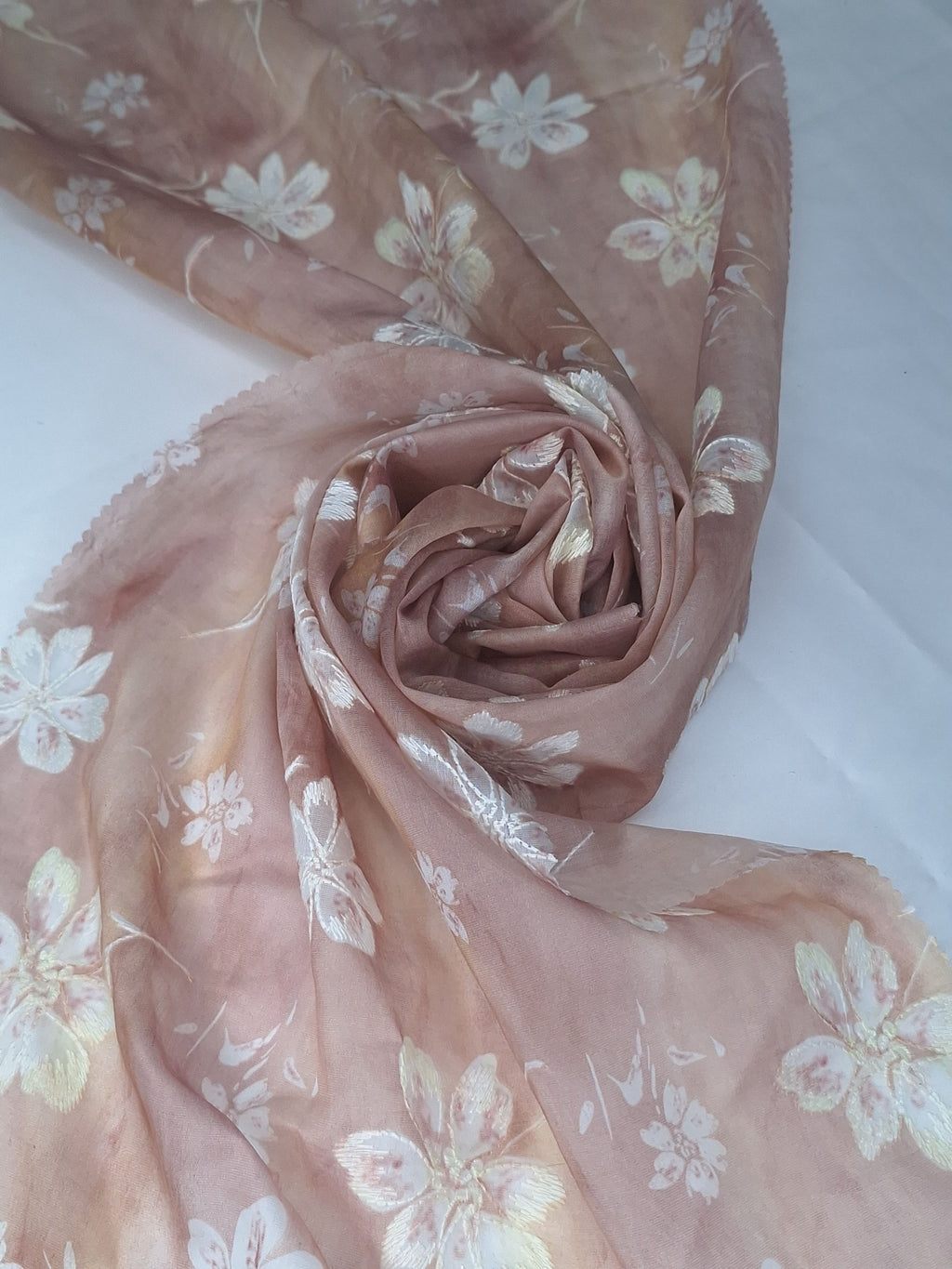 Tul bordado color palo de rosa H185, ideal para vestidos de noche de boda y de XV años