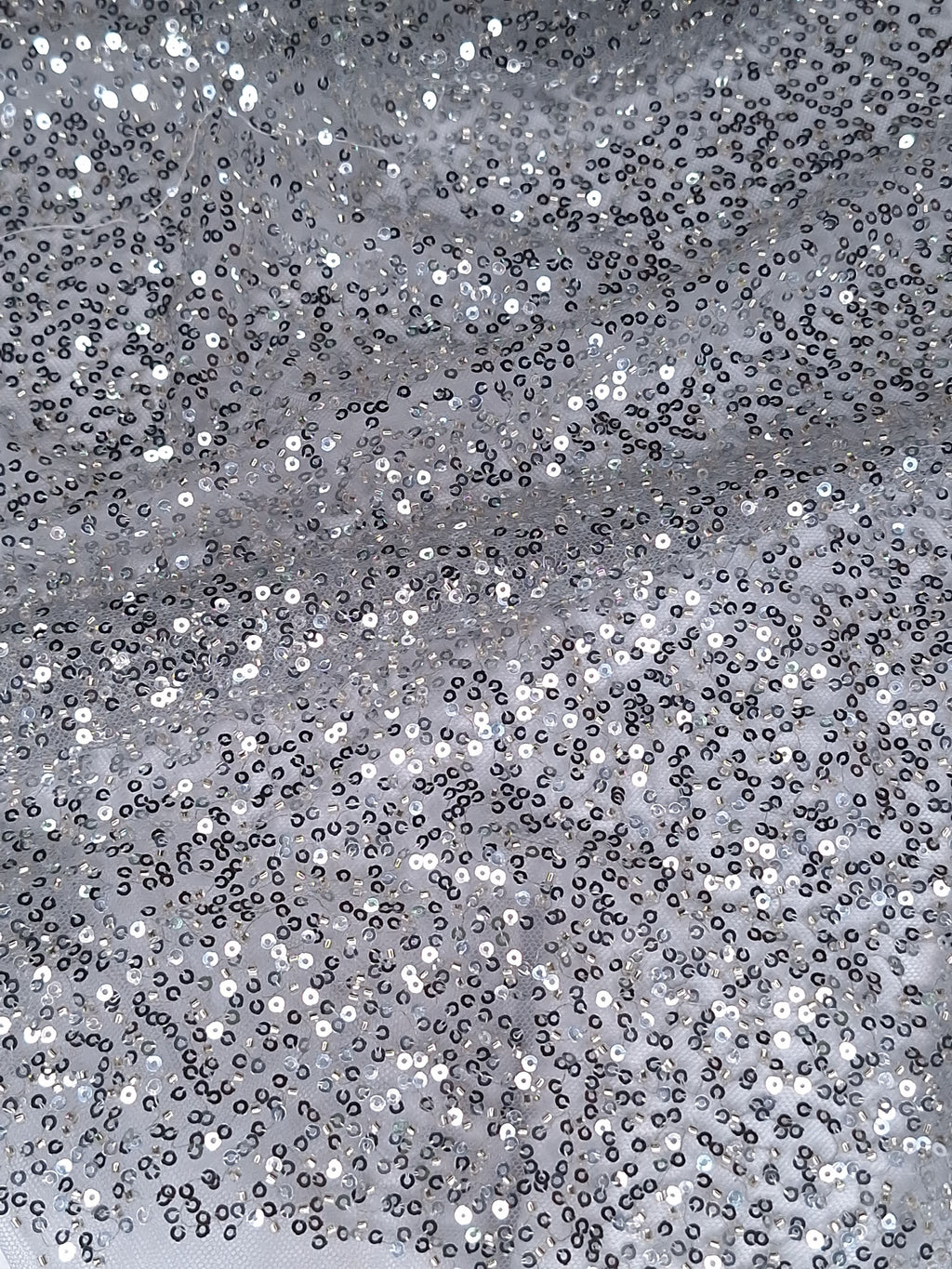 Tul bordado color plata FR979, ideal para vestidos de noche de boda y de XV A979