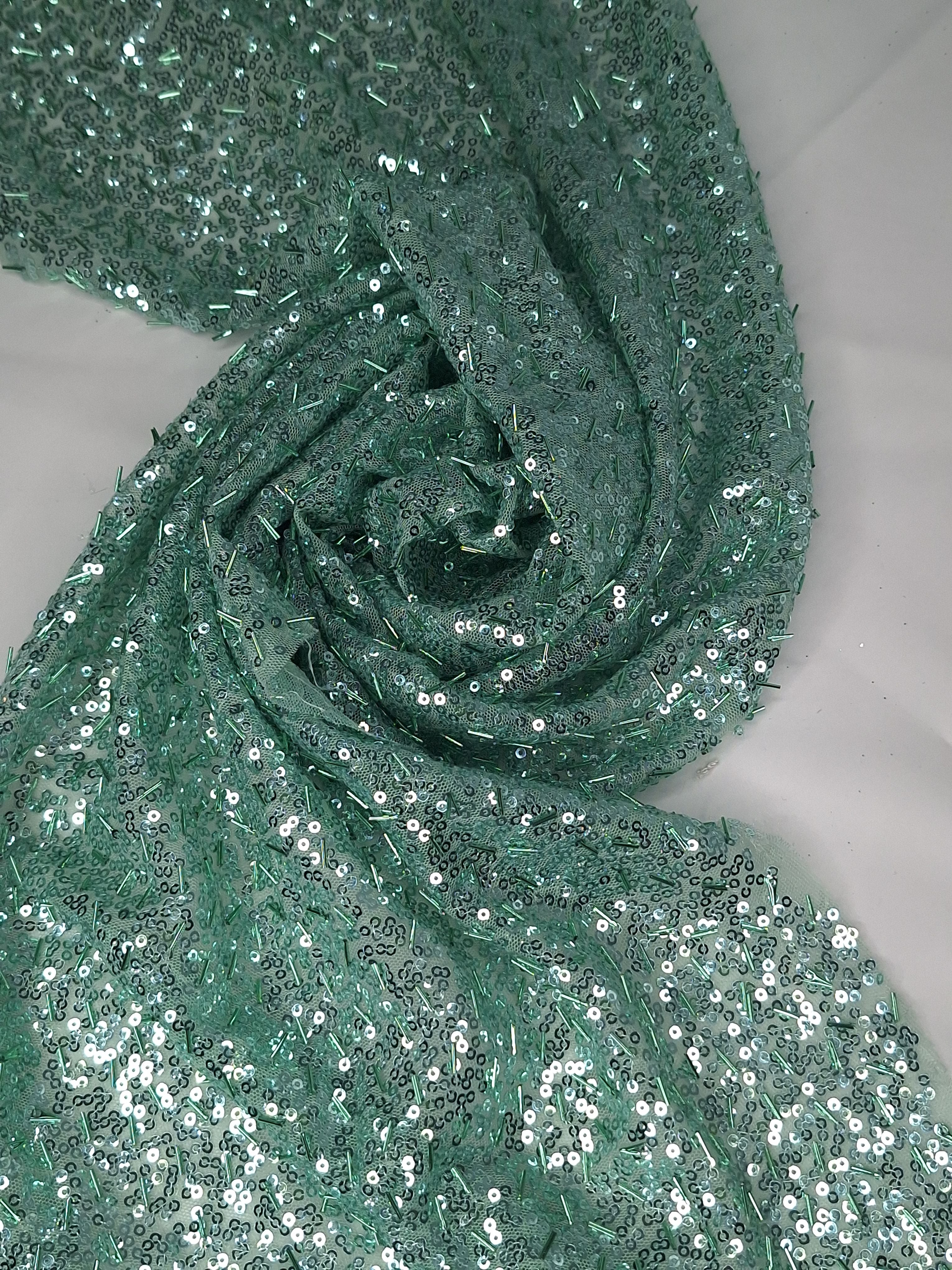 Tul bordado color cemento H093, ideal para vestidos de noche de boda y de XV años