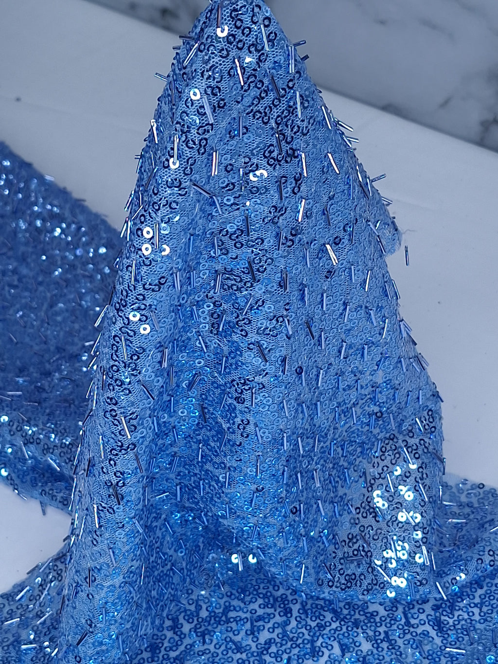 Tul bordado color plumbago H093, ideal para vestidos de noche de boda y de XV años