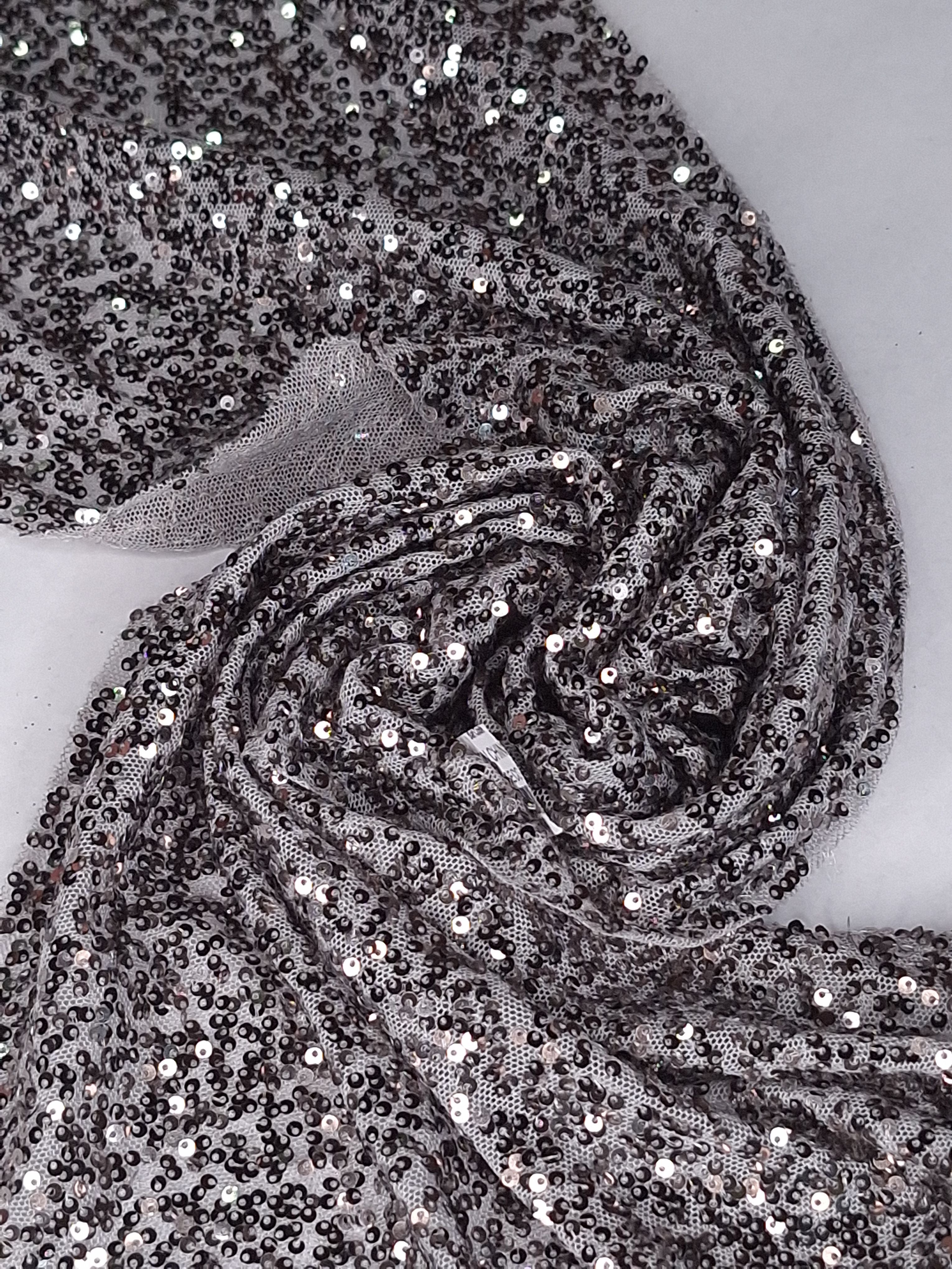 Tul bordado color plata A912, ideal para vestidos de noche de boda y de XV años