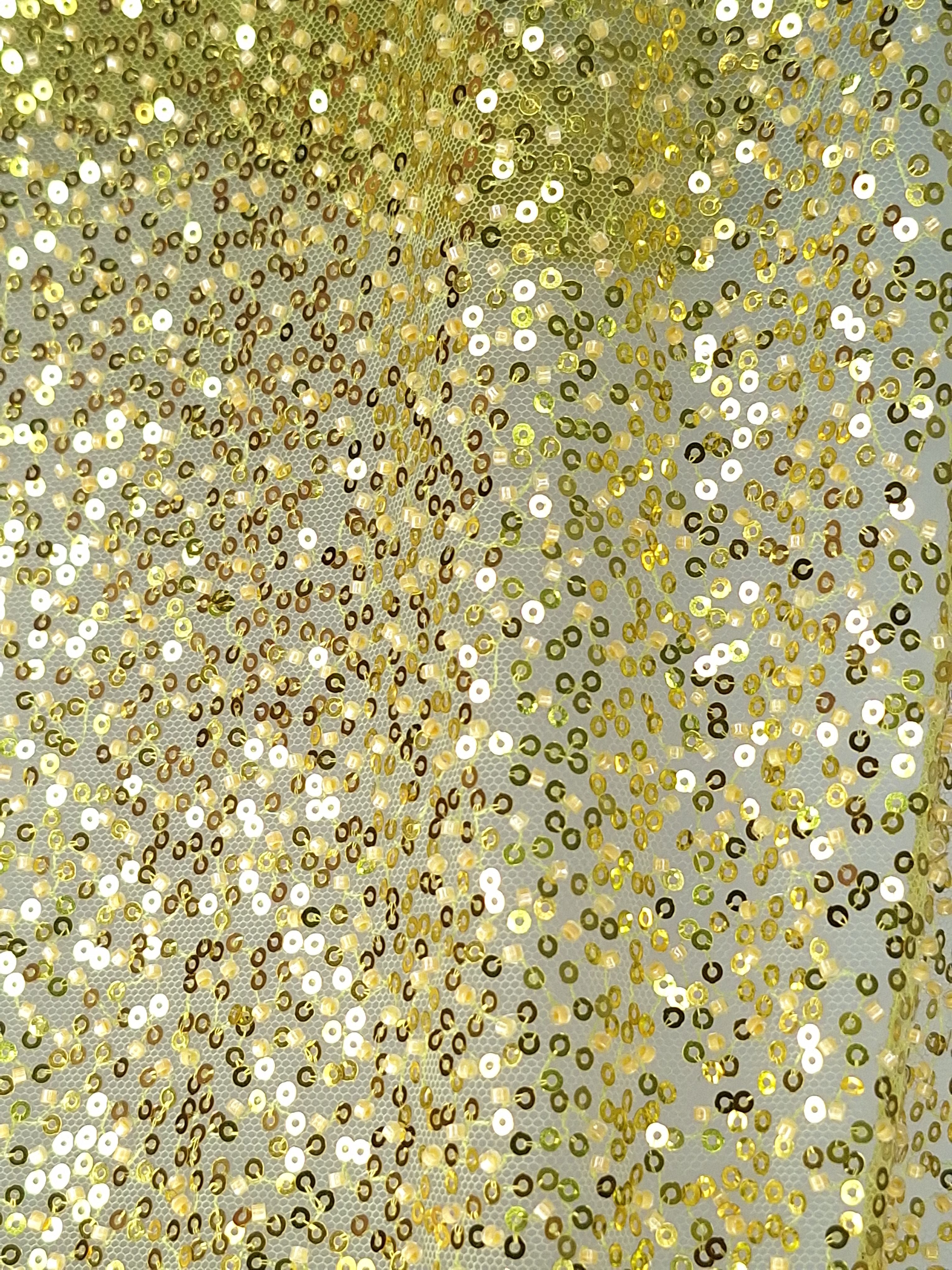 Tul bordado color amarillo A979, ideal para vestidos de noche de boda y de XV años